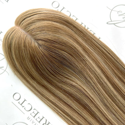 3"x5" Small Hair Toppers Balayage Color Human Hair Topper