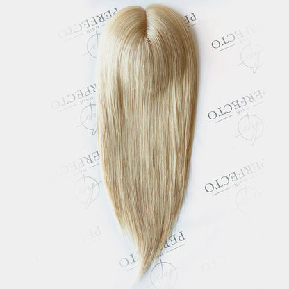 5” x 6" Full Hand Tied Human Hair Toppers Blonde Human Hair Pieces