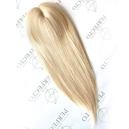 5” x 6" Full Hand Tied Human Hair Toppers Blonde Human Hair Pieces