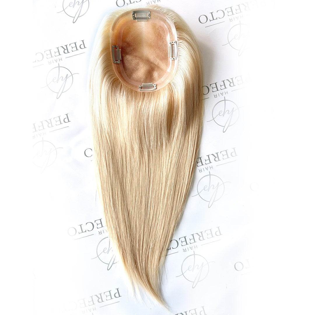 5” x 6" Full Hand Tied Human Hair Toppers Blonde Human Hair Pieces