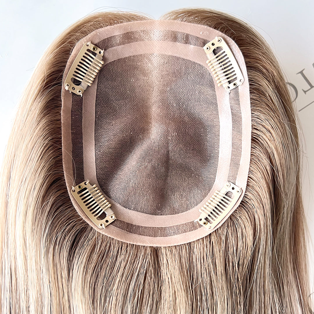 Human Hair Toppers For Thinning Hair 5X6 16Inch Mono Base Hair 