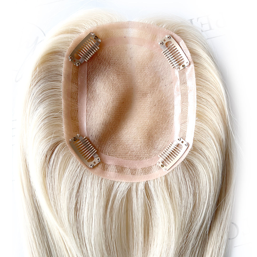 Hair Toppers for Thin Hair |5* 6" Platinum Blonde Hair Toppers