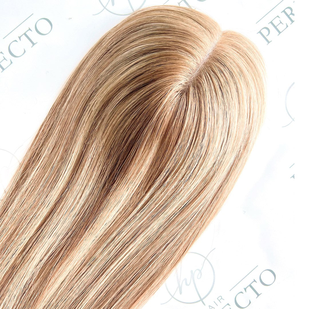 Topper Hair Pieces Balayage Brown with Blonde 5*6 Inch Hair Toppers