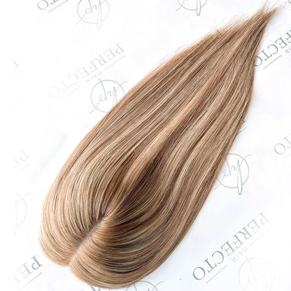 Topper Hair Pieces Balayage Brown with Blonde 5*6 Inch Hair Toppers