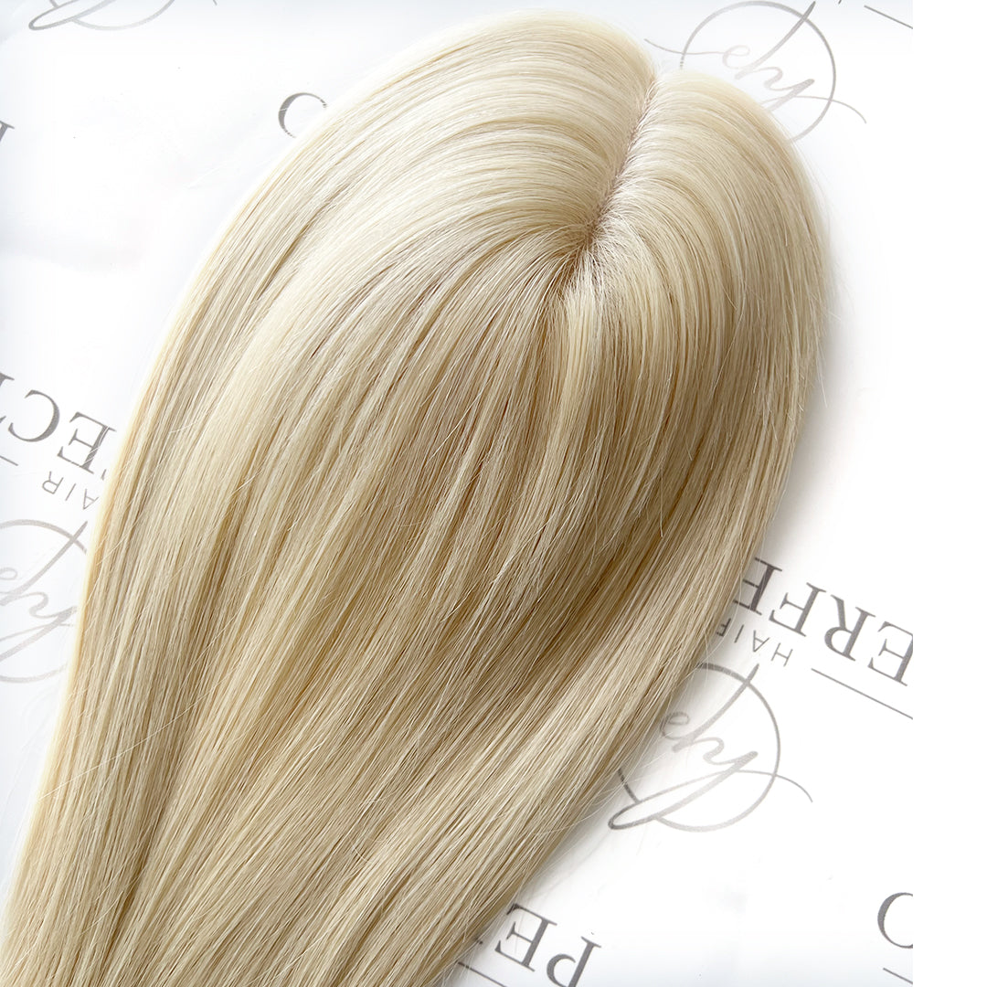 4"x6" Human Hair Wiglets Blonde Female Hair Toppers