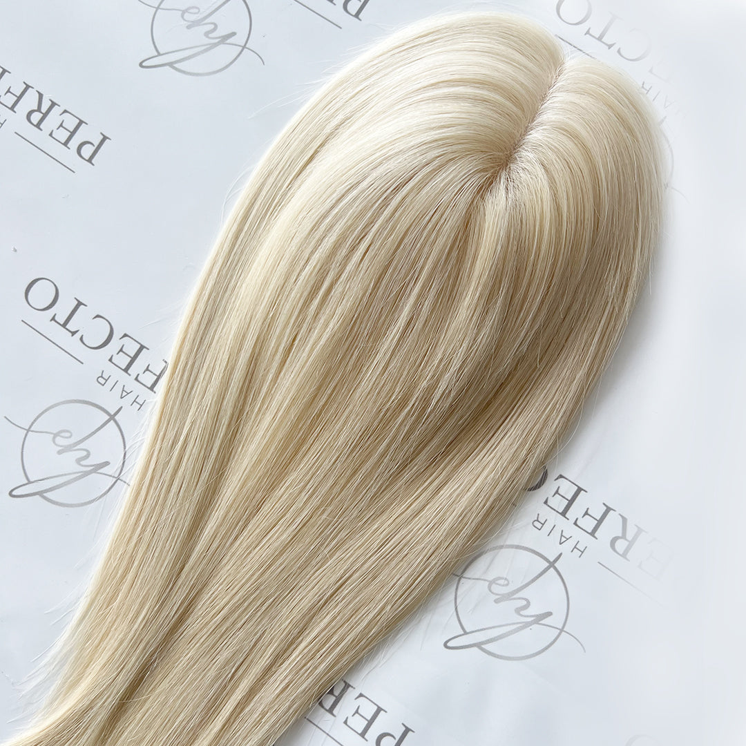 4"x6" Human Hair Wiglets Blonde Female Hair Toppers