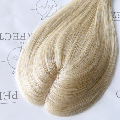 4"x6" Human Hair Wiglets Blonde Female Hair Toppers