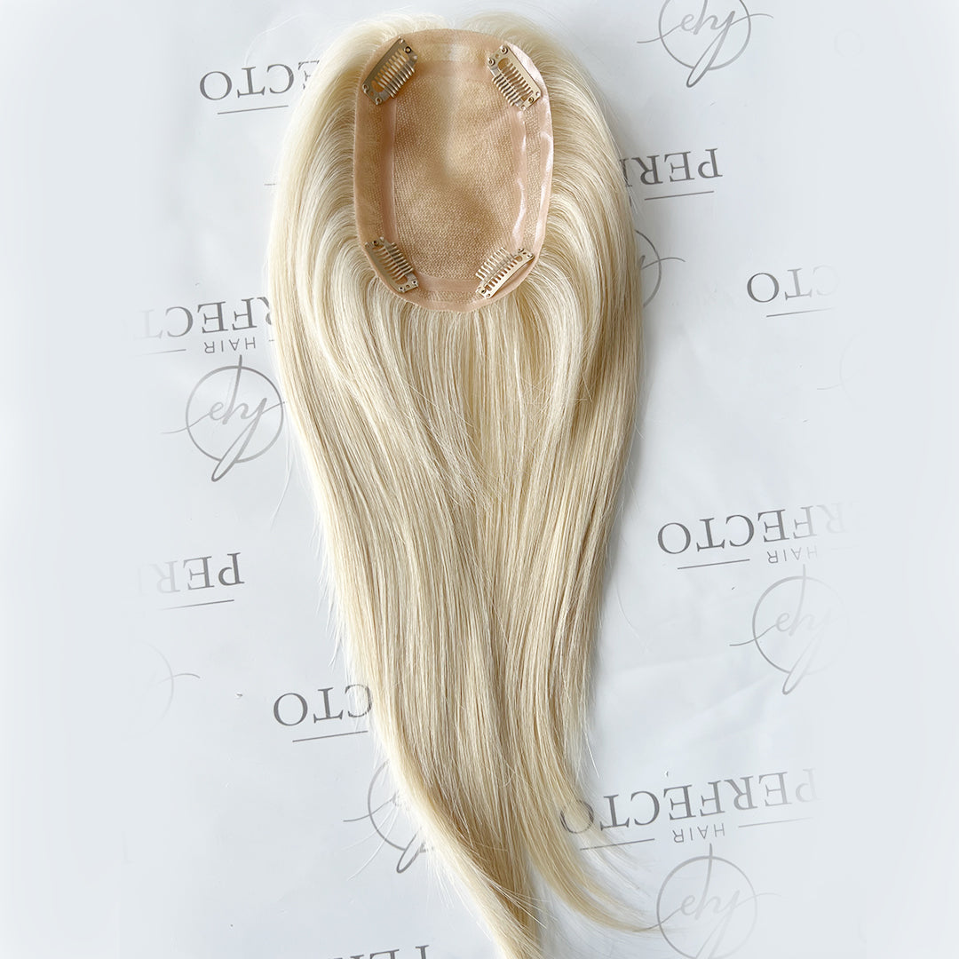 4"x6" Human Hair Wiglets Blonde Female Hair Toppers