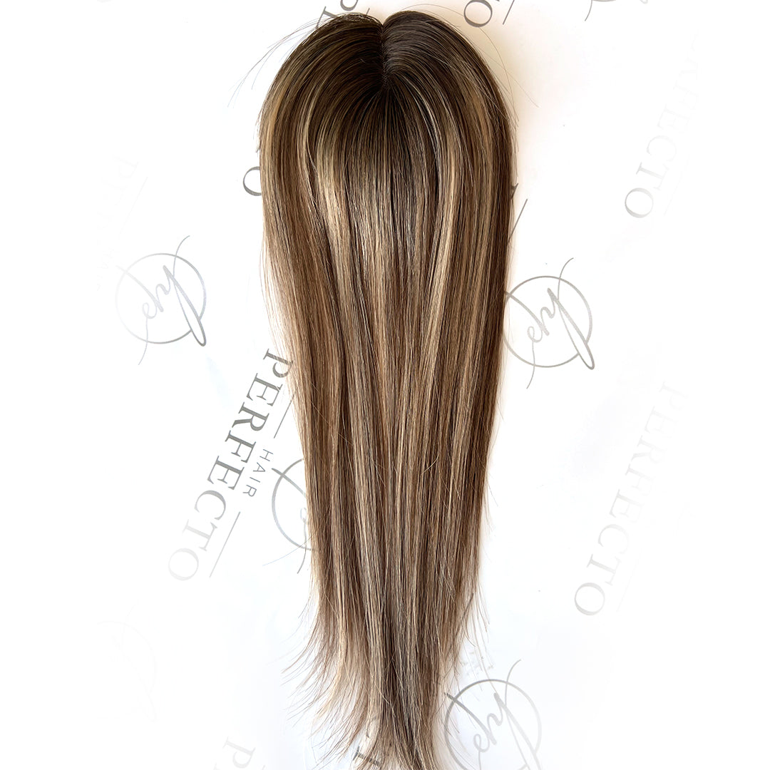 Balayage Human Hair Toppers For Thin Hair 3x2 Small Mono Base Hair Topper