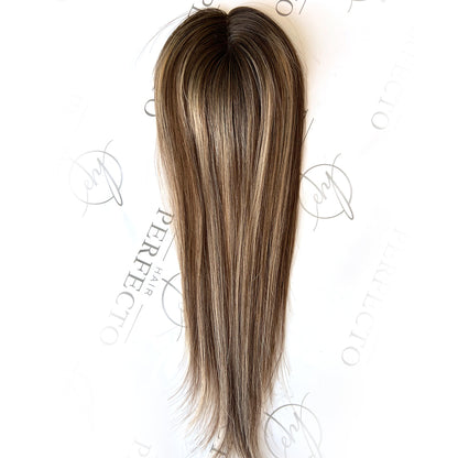 Balayage Human Hair Toppers For Thin Hair 3x2 Small Mono Base Hair Topper