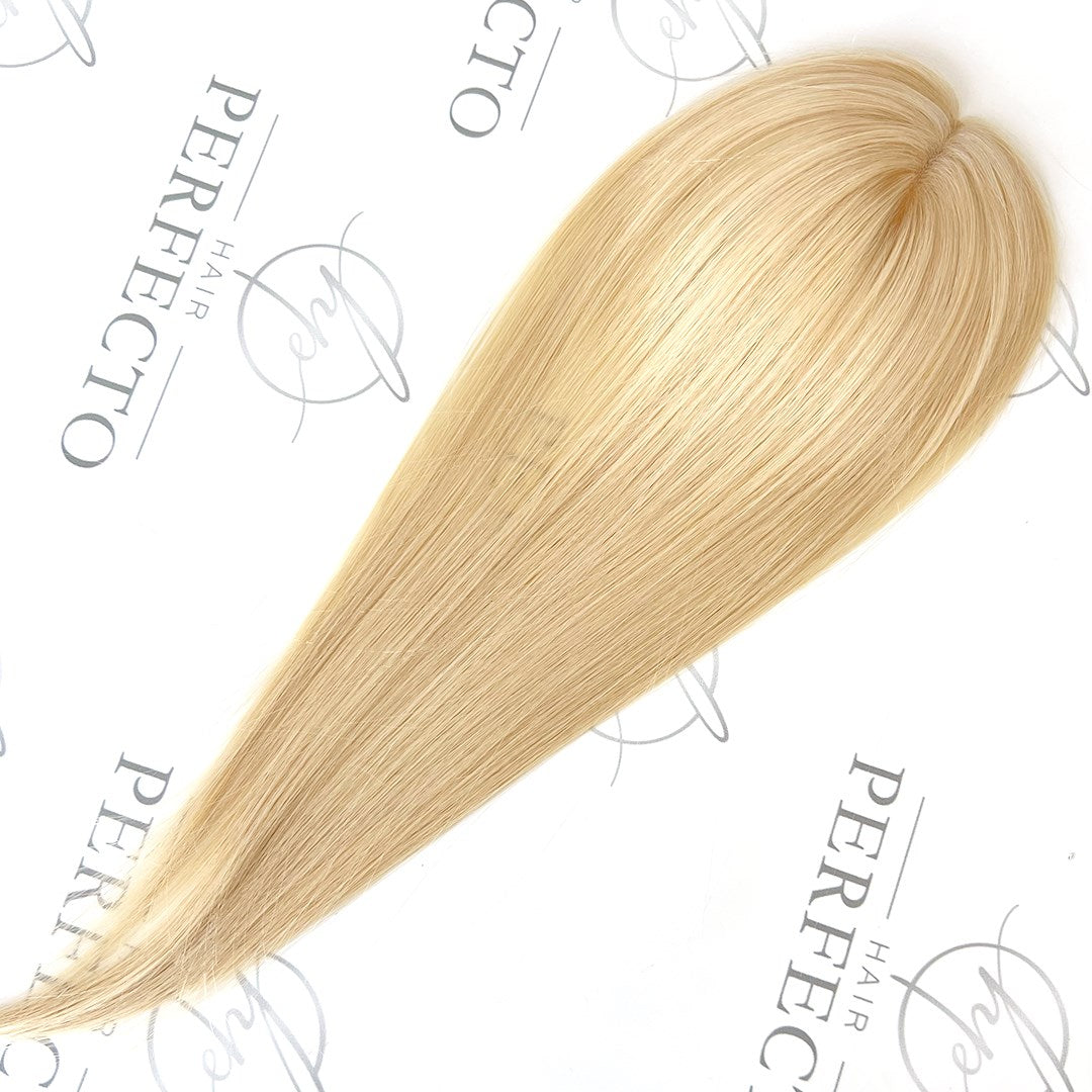 Blonde Mini Human Hair Toppers 3x2 Small Base Hair Pieces For Women