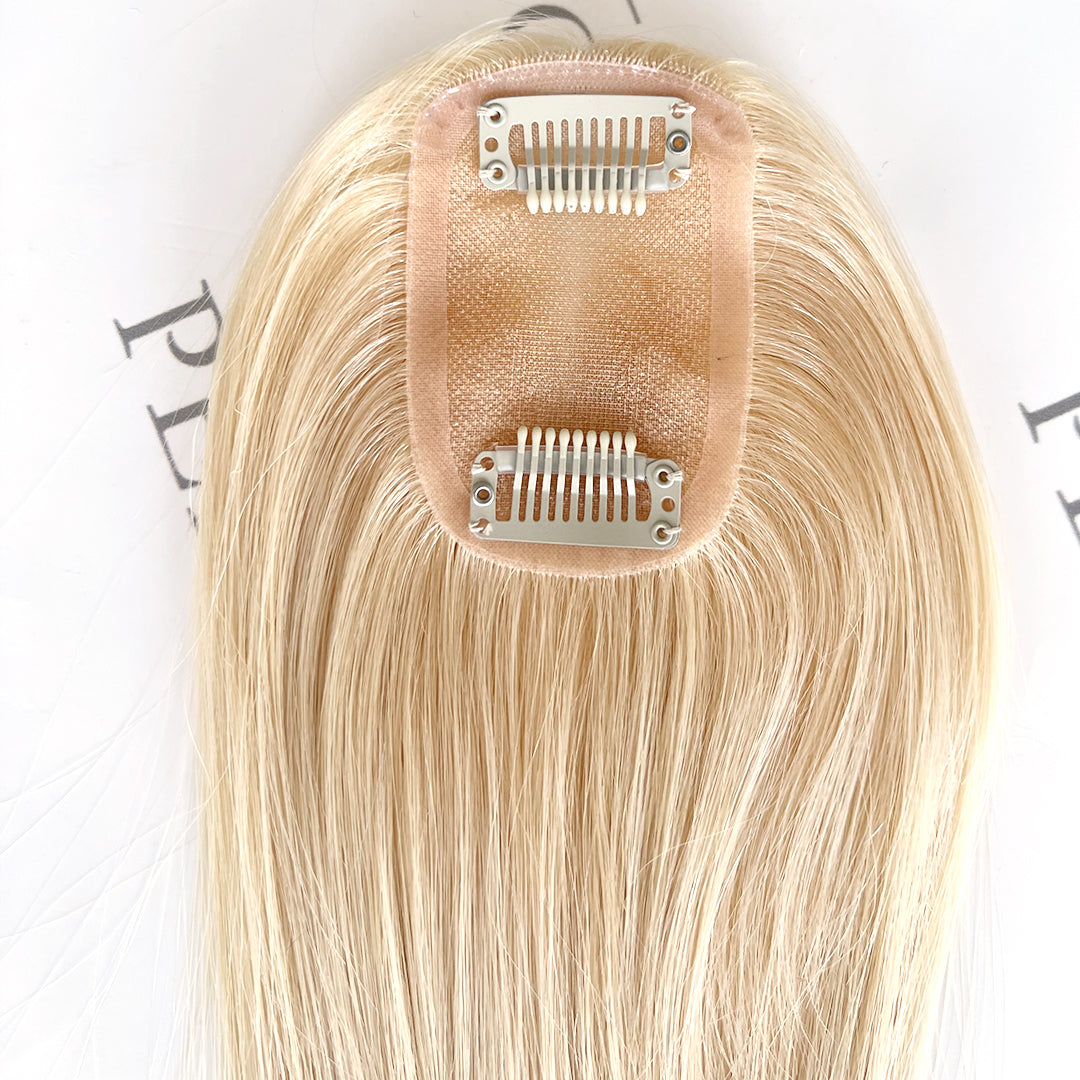 Blonde Mini Human Hair Toppers 3x2 Small Base Hair Pieces For Women