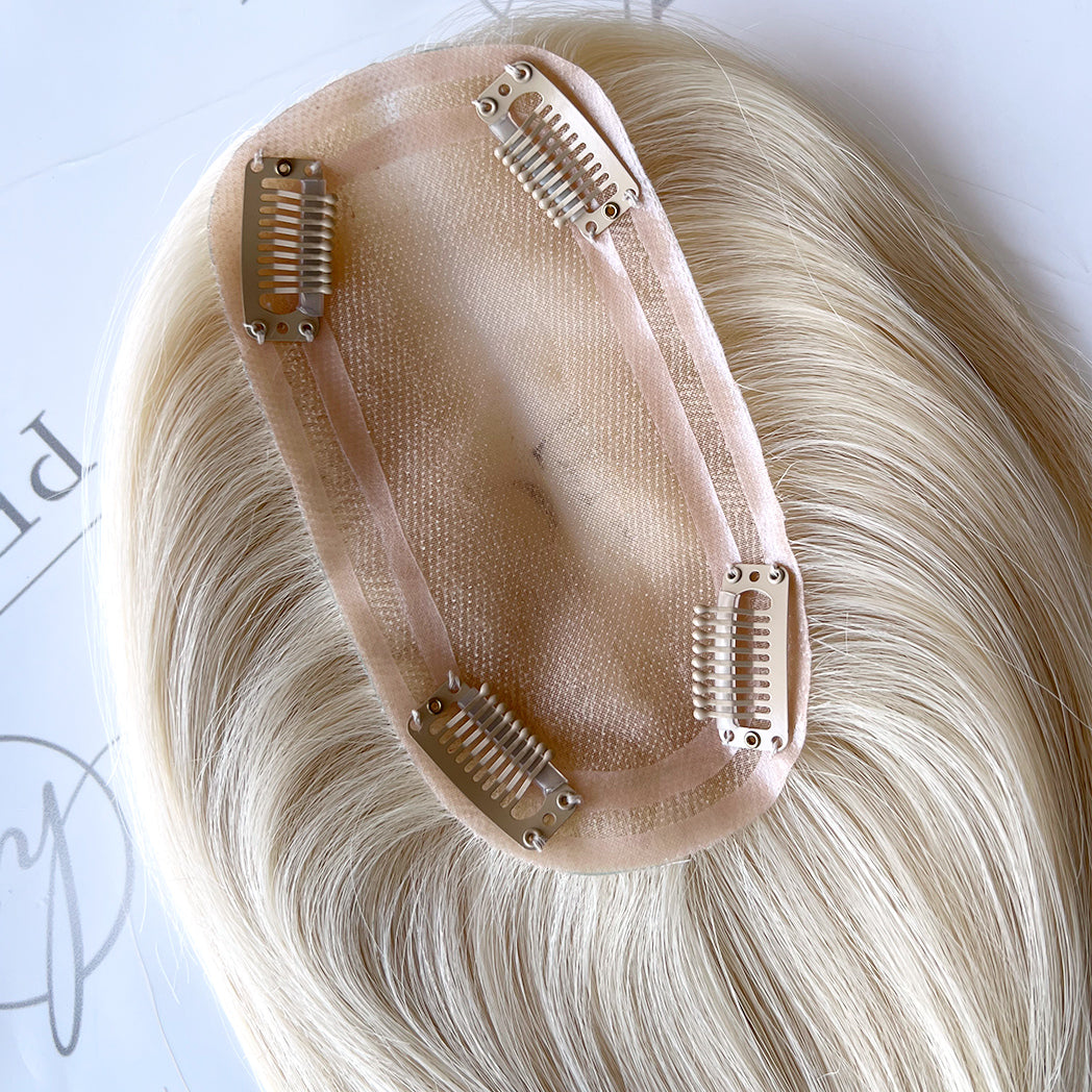 Luxury Blonde Hair Topper For Thinning Crown 3X6 Human Hair Pieces 