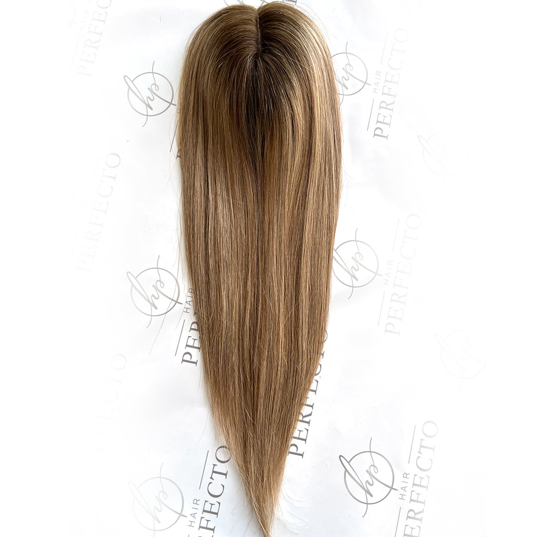 Clip In Hair Toppers 3X6 Human Hair Toppers With Dark Roots