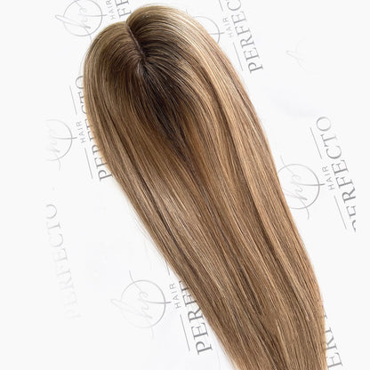 Clip In Hair Toppers 3X6 Human Hair Toppers With Dark Roots