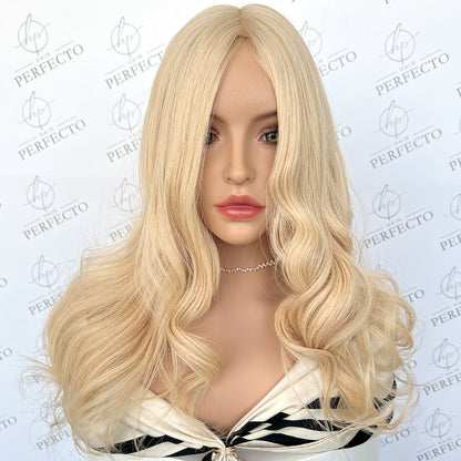 Silk Hair Toppers For Women 18 Inch 8*8 Platinum Blonde Hair Topper