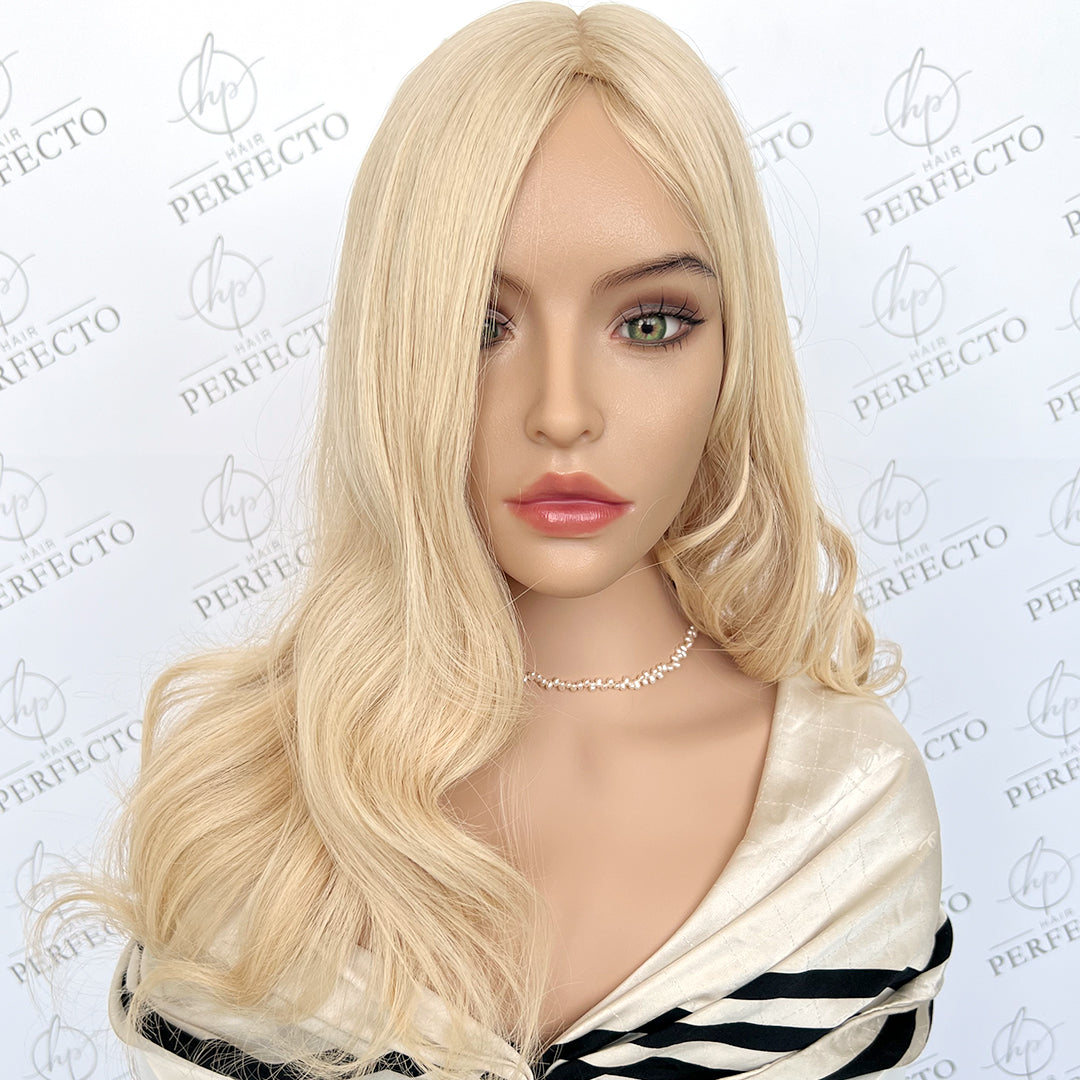 Silk Hair Toppers For Women 6*6 Platinum Blonde Hair Topper 