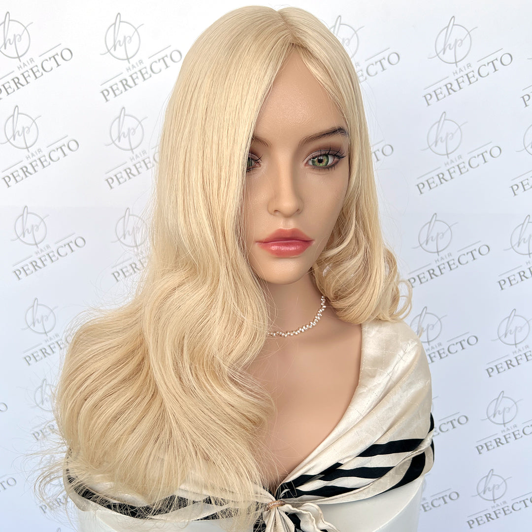 Silk Hair Toppers For Women 18 Inch 8*8 Platinum Blonde Hair Topper