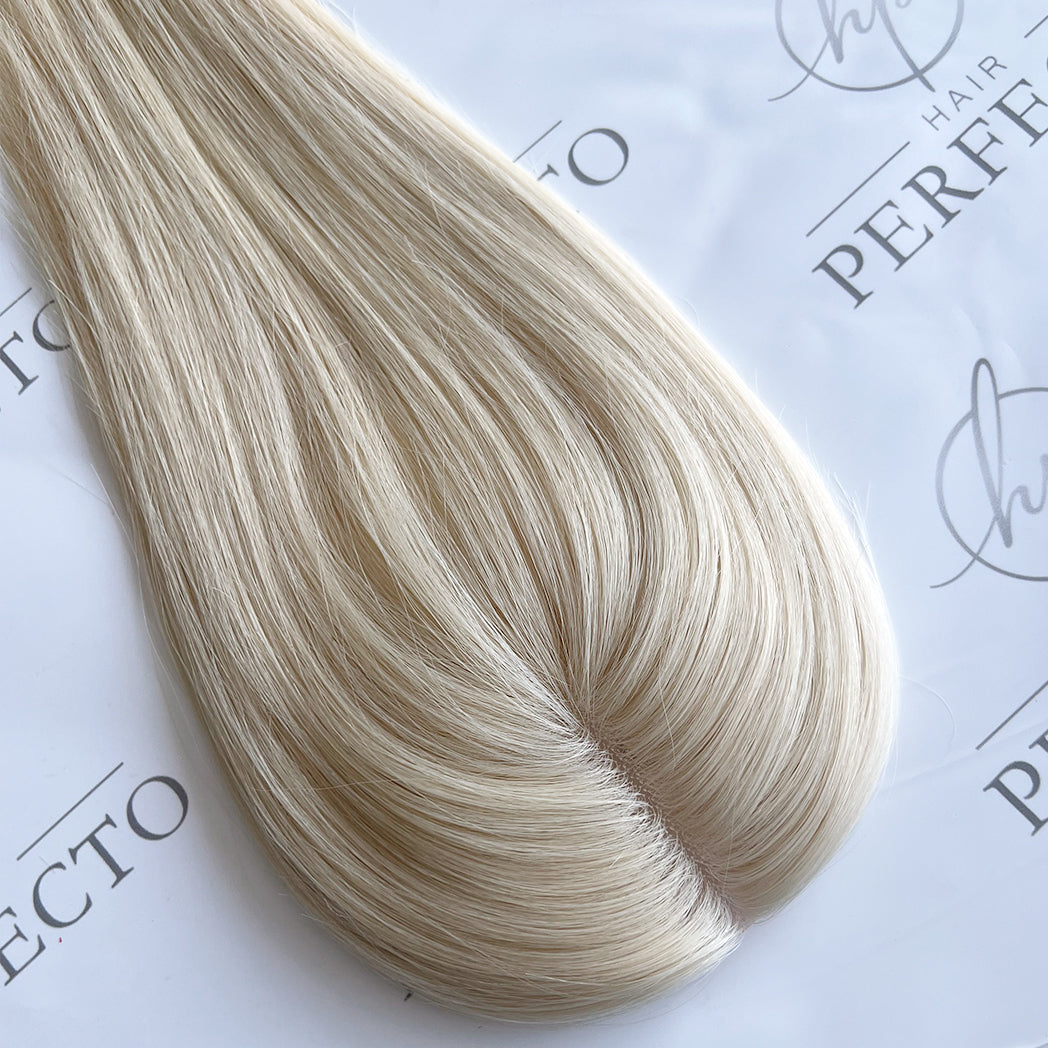 Platinum Blonde Human Hair Toppers For Women and Hair Loss 4x4