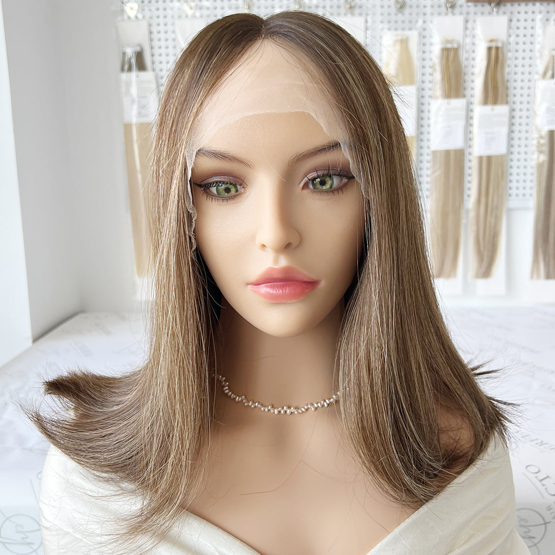 14 Inch Top Lace Wigs 100% Virgin Human Hair Money Piece Wigs 6/12/16#