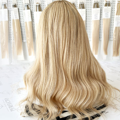 Blonde Hair Toppers Low Highlight with Dark Root Hair Topper | Hairperfecto