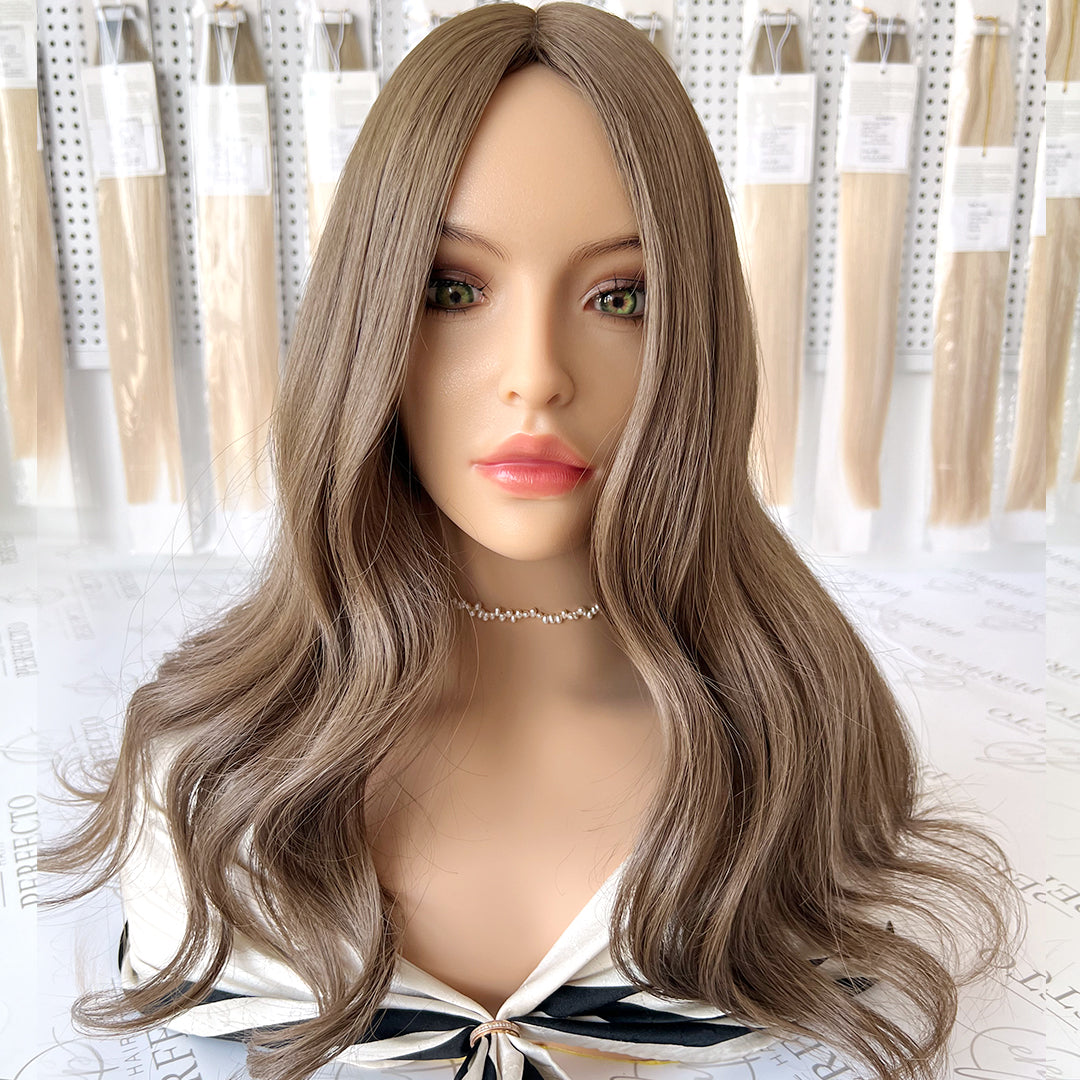 Hair Toppers Silk Base 8*8 Size Ash Brown Hair Topper | Hairperfecto