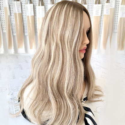 Silk Hair Pieces Blonde Money Piece Hair Toppers |Hairperfecto