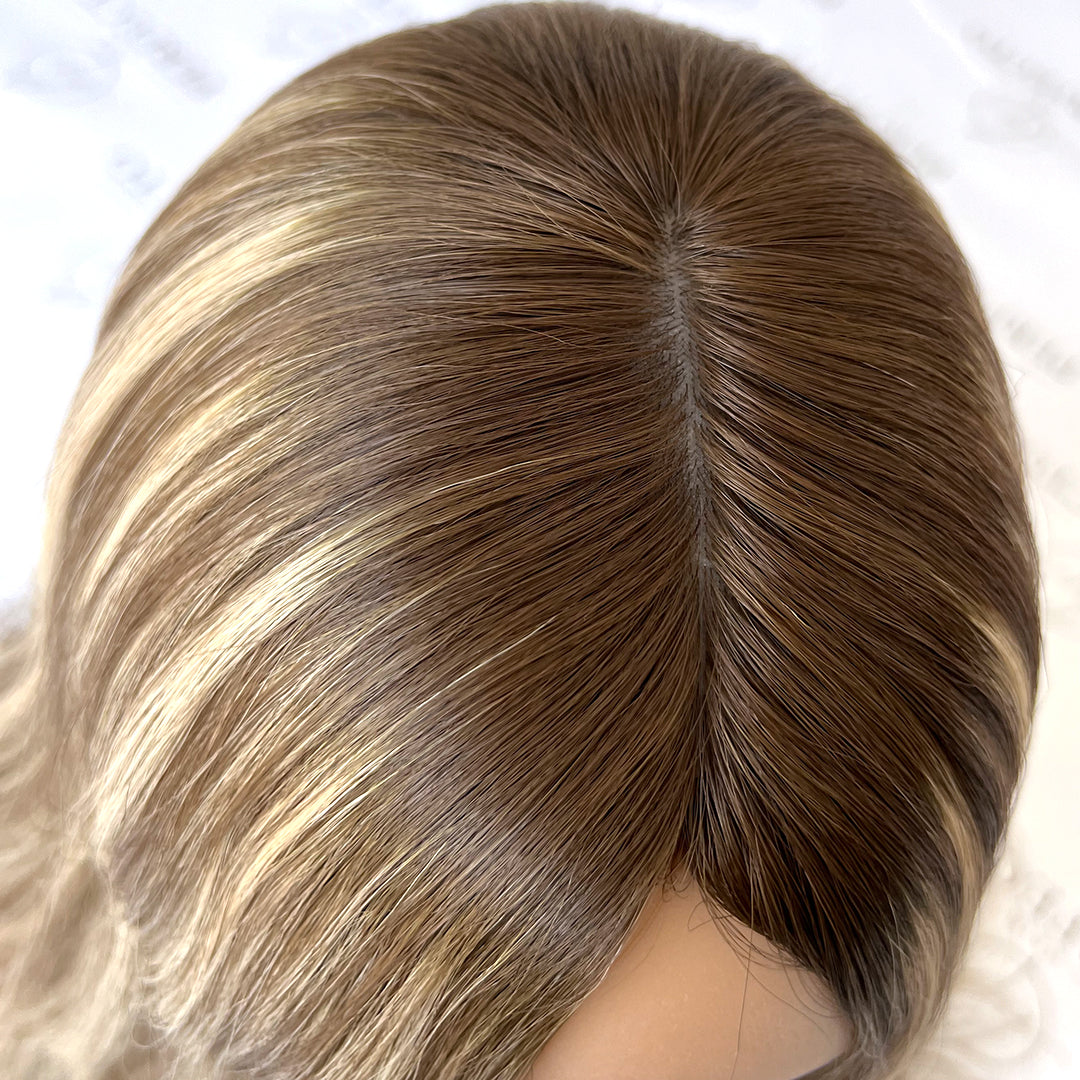 Silk Hair Pieces Blonde Money Piece Hair Toppers Hairperfecto