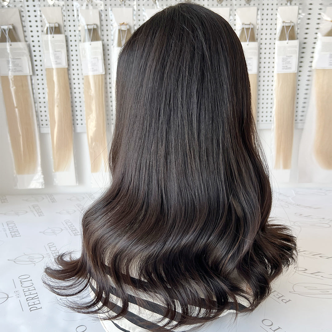 Top Lace Wig Natural Black to Darkest Brown Wigs