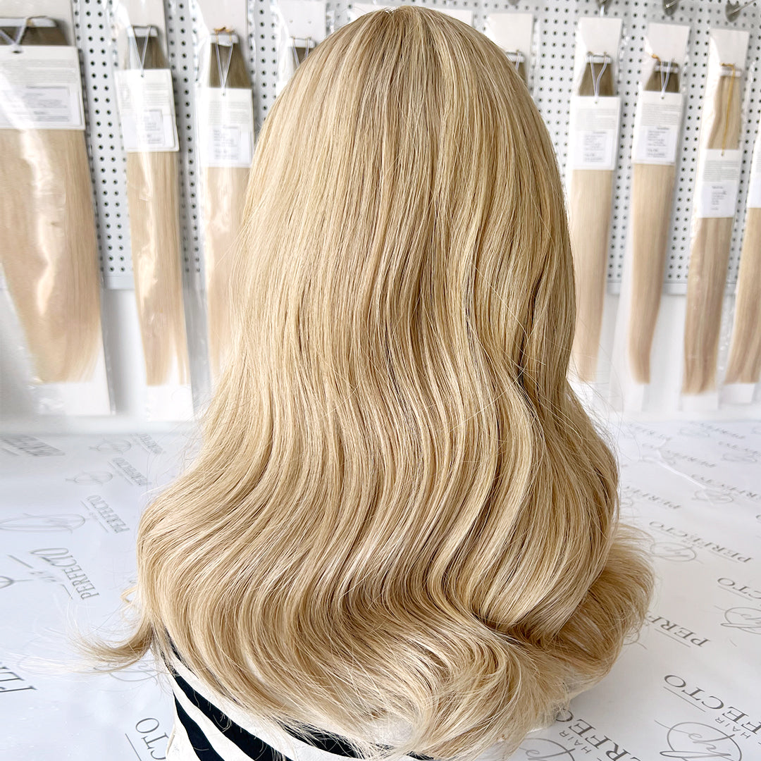 Luxury Lace Top Wig Blonde Mixed Virgin Human Hair Wigs - Luna