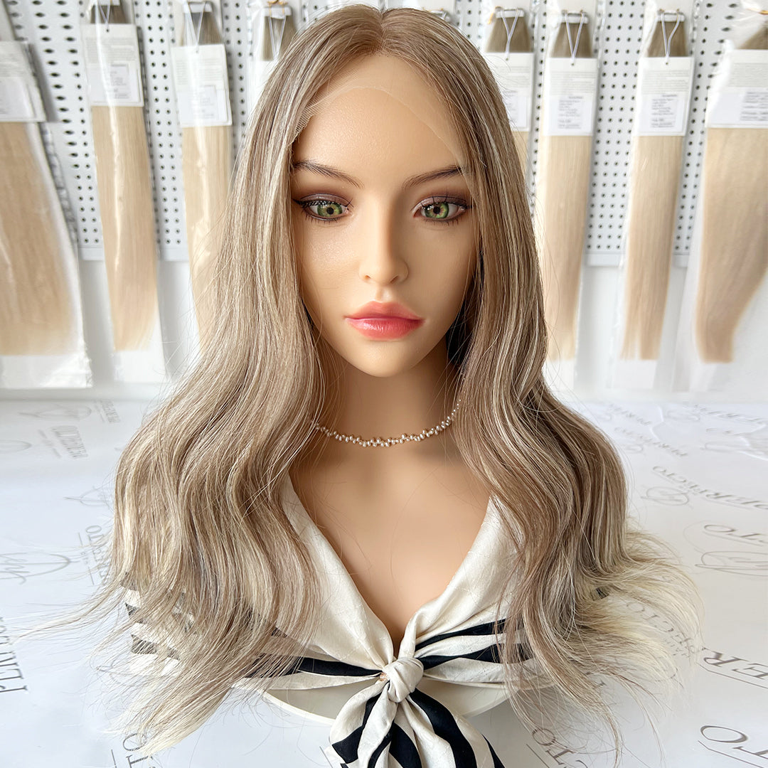 Top Lace Wig 20 Inch Balayage Virgin Human Hair Wigs - Ginny