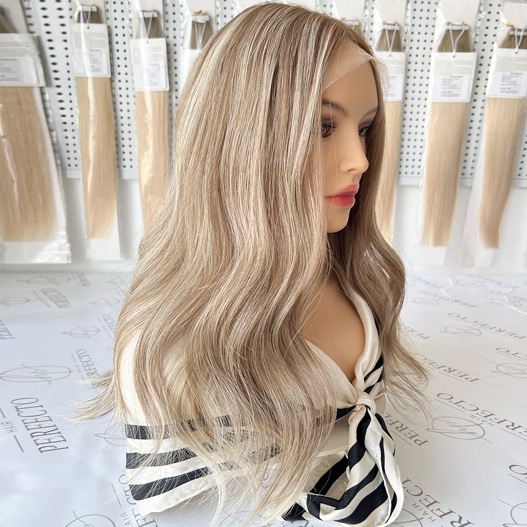 Top Lace Wig 20 Inch Balayage Virgin Human Hair Wigs - Ginny