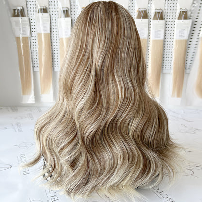 Top Lace Wig 20 Inch Balayage Virgin Human Hair Wigs - Ginny