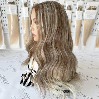 Top Lace Wig 20 Inch Balayage Virgin Human Hair Wigs - Ginny