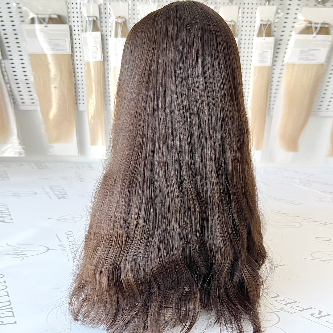 Silk Top Wig 22 Inch Darkest Brown Hair Color Jewish WigsHair Color Jewish Wigs