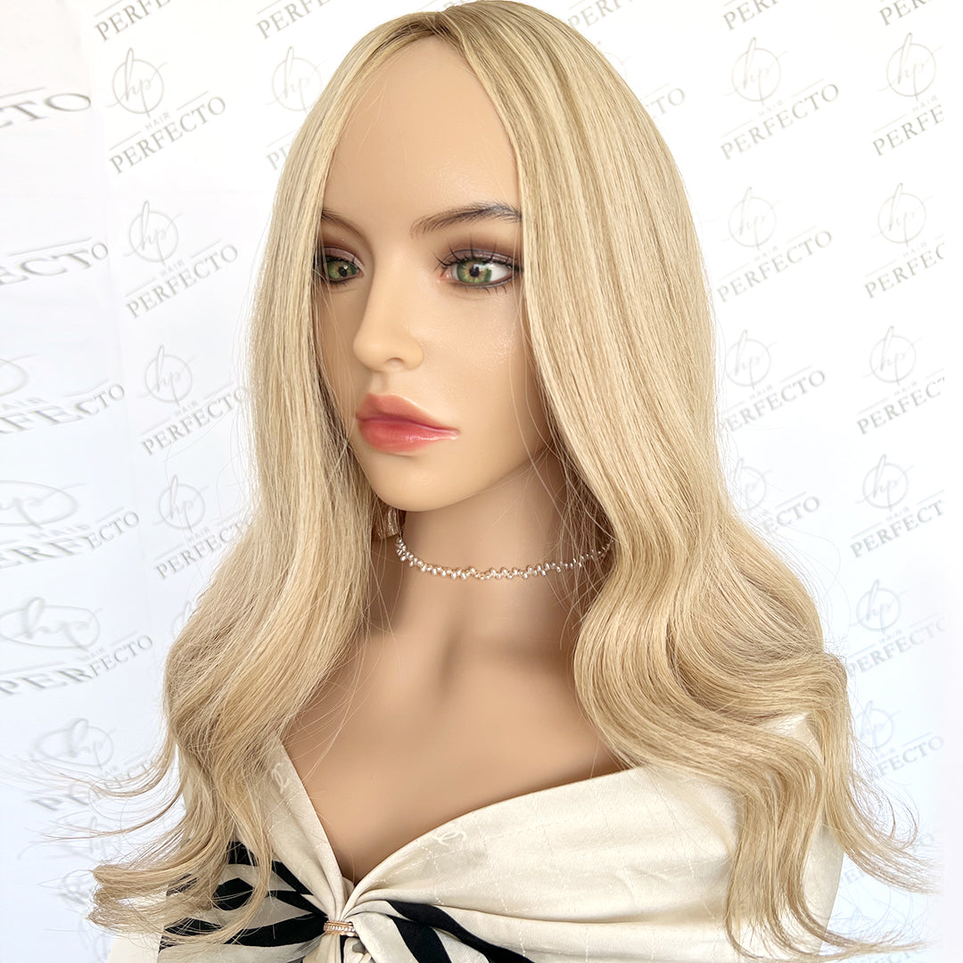 Hair Toppers 8*8 Virgin Hair Golden Blonde Silk Base Hair Pieces - Aura