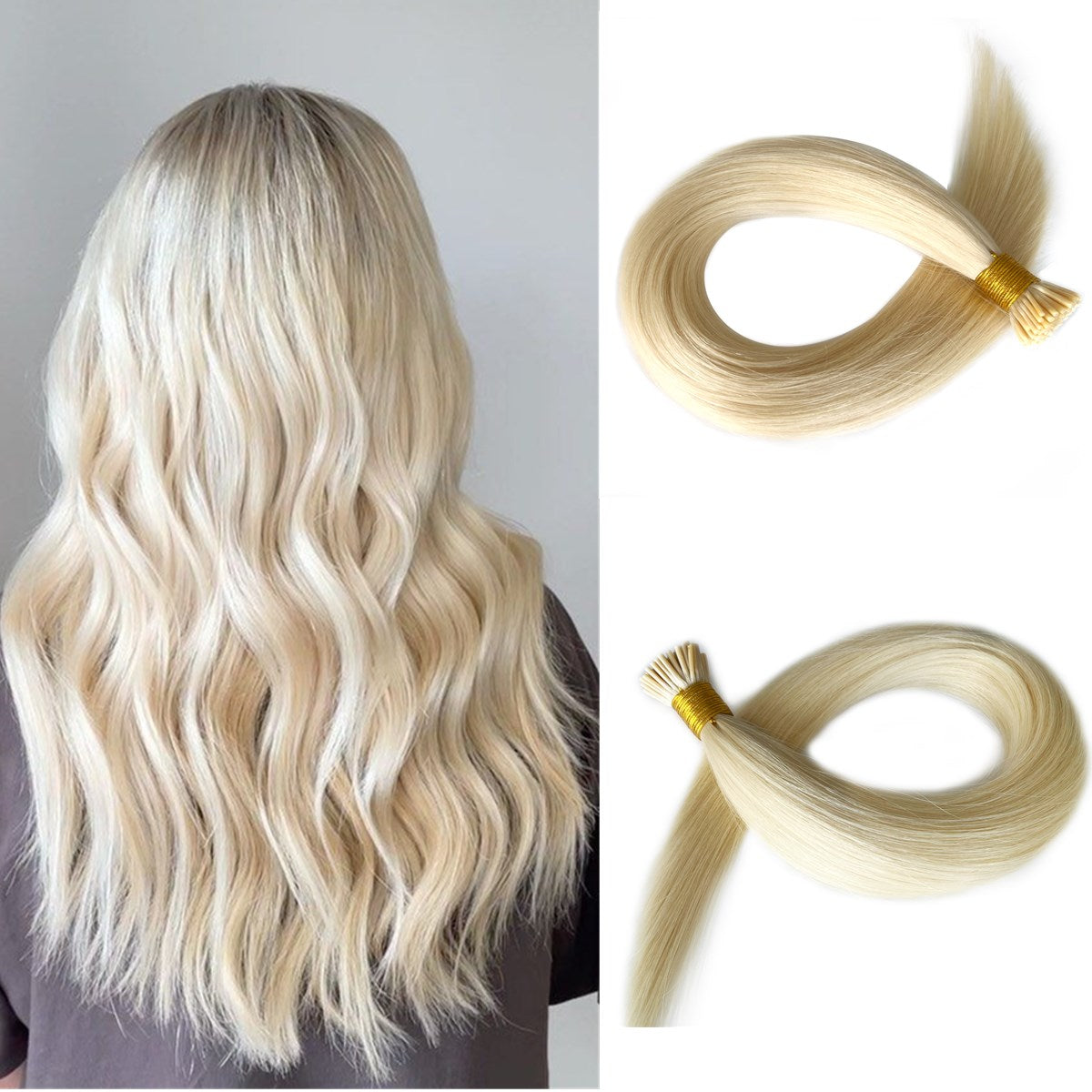 I Tip Hair Extensions Professional Keratin Hair Extension Blonde #60 | Hairperfecto