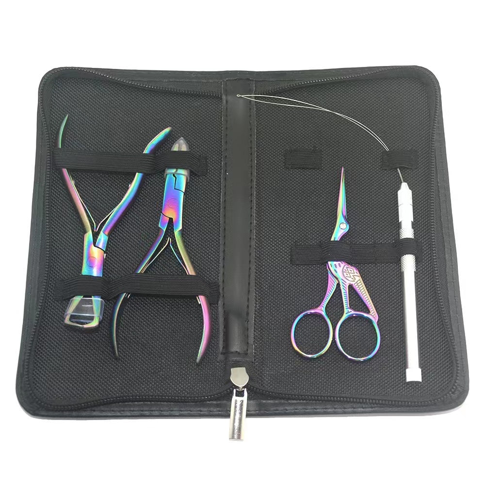 Professional Hair Extension Beading Tool Kit Apply and Remove Plier Set I Hairperfecto
