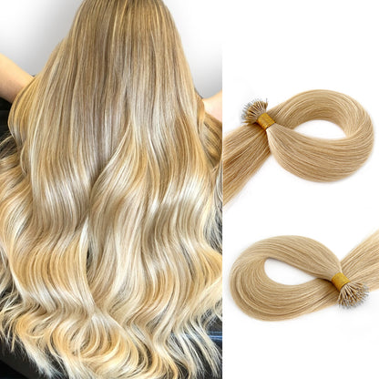 Nano Bead Hair Extensions - Blonde #18 Keratin Hair Extensions| Hairperfecto