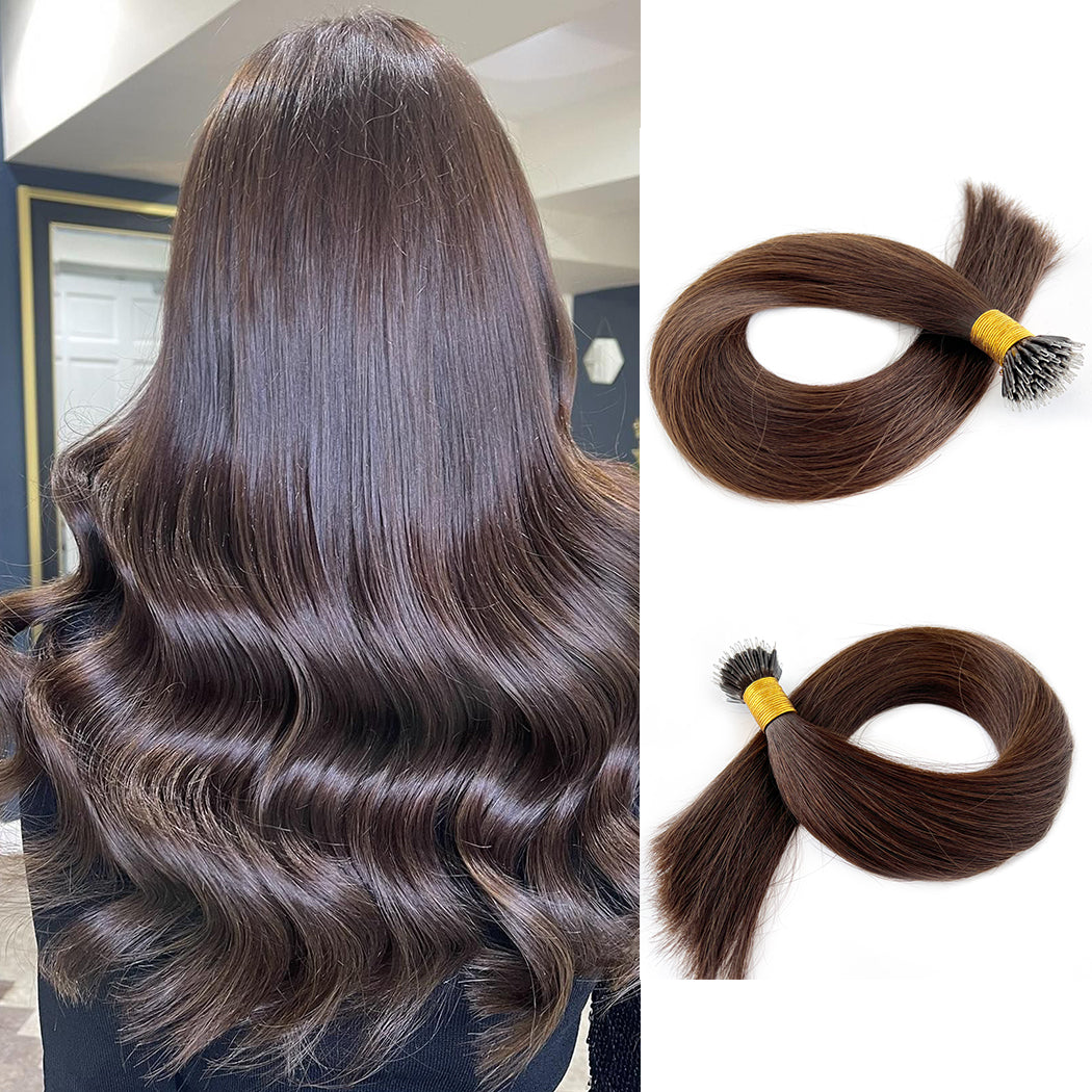 Nano Hair Extensions - #2 Keratin Bonded Hair Extensions| Hairperfecto