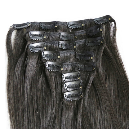 Clip In Hair Extensions Human Hair Natural Black Clip Ins| Hairperfecto