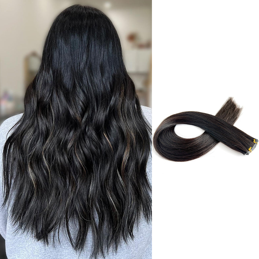 Genius Hair Wefts - Natural Black Remy Hair Extensions | Hairperfecto