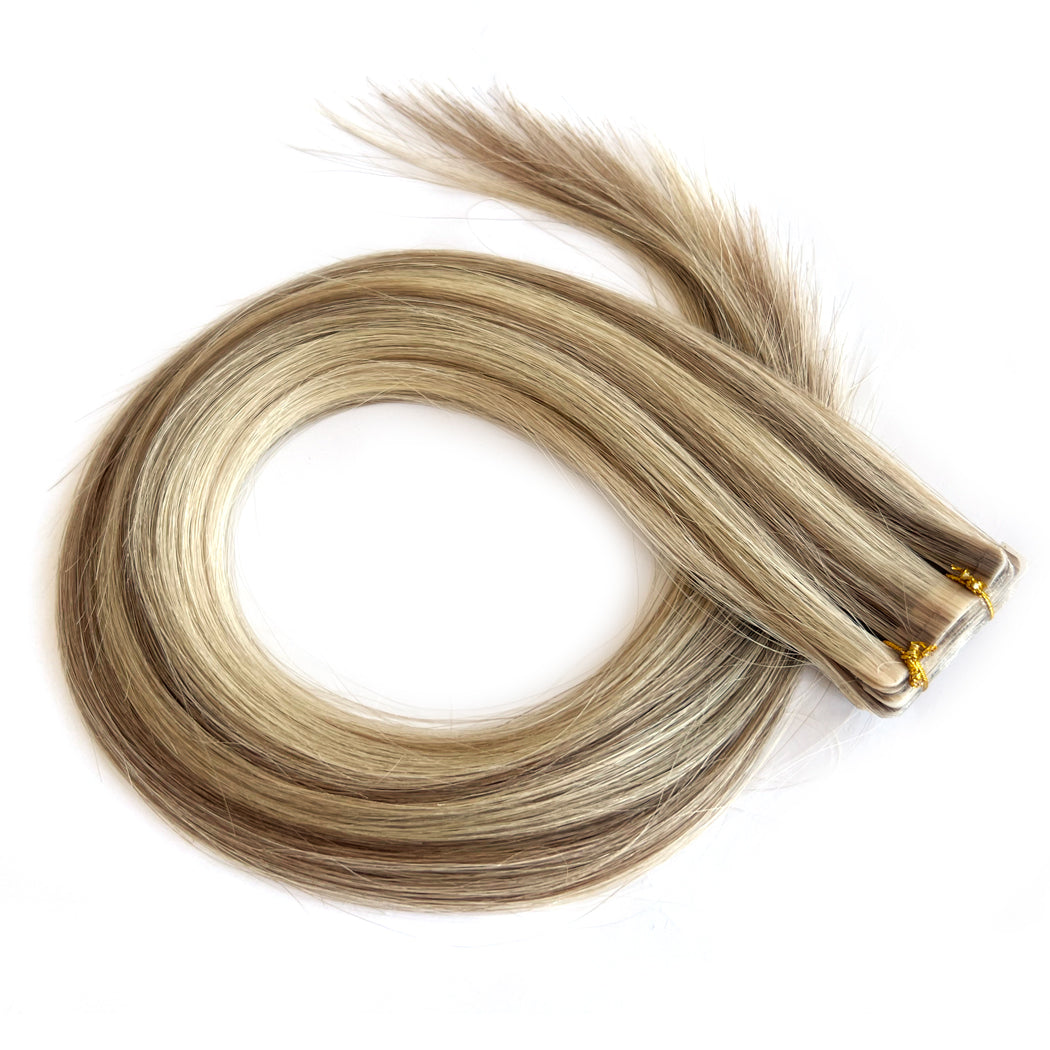 Best Tape In Hair Extensions Semi-Invisible Seamless #P9/613 - Hairperfecto