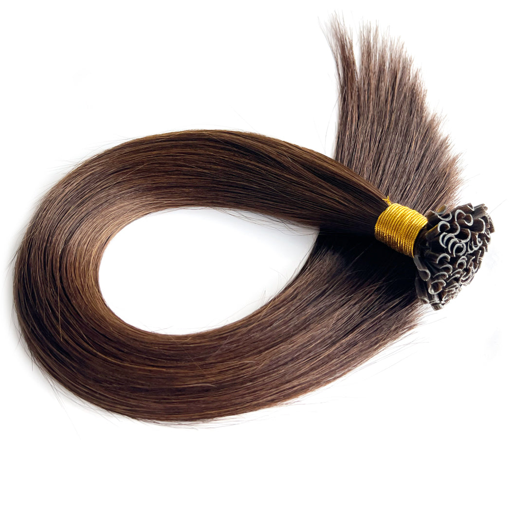 U-Tip Fusion Hair Extensions Brown #2 Nail Tip Hair| Hairperfecto