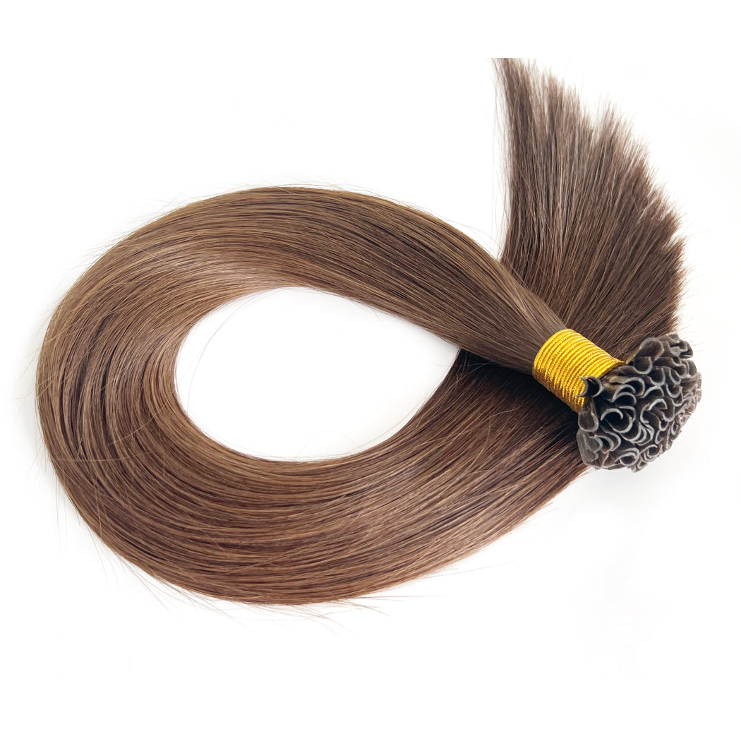 U-Tip Fusion Hair Extensions Brown #4 Nail Tip Hair| Hairperfecto