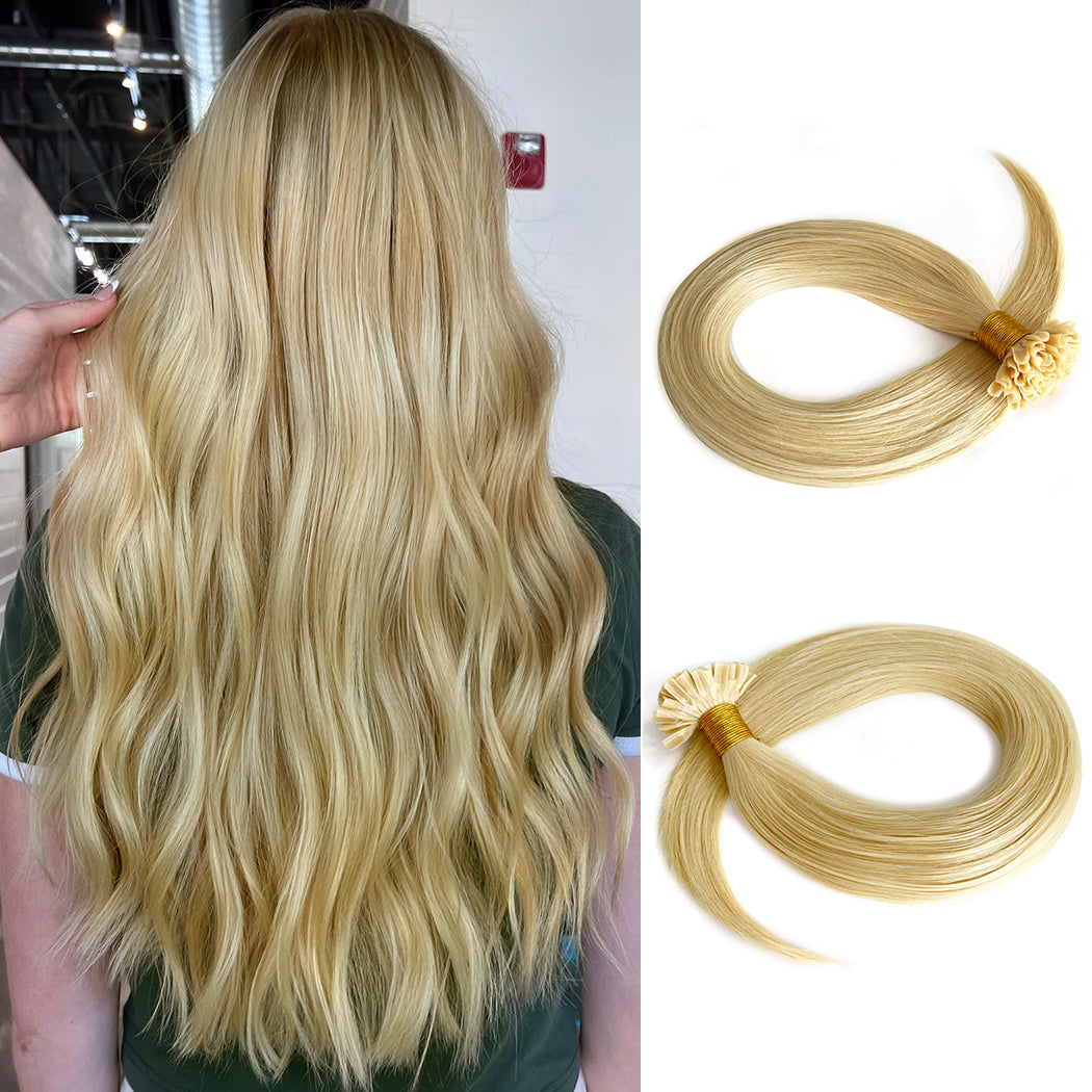 U Tip Hair Extensions Quality Keratin Hair Blonde #22 | Hairperfecto