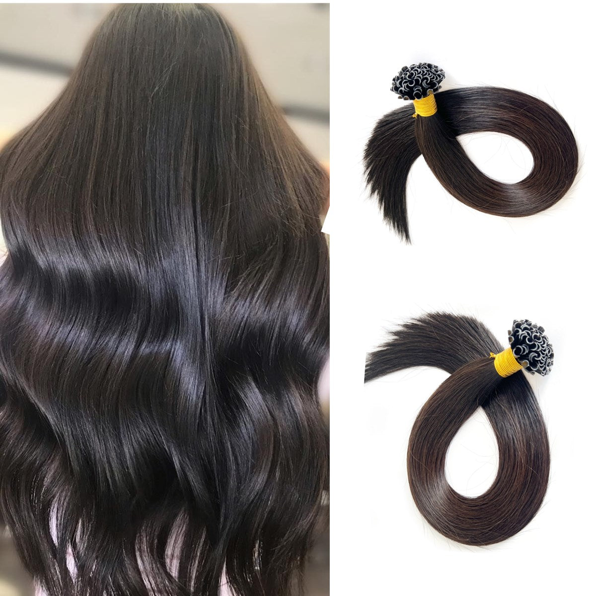 U Tip Keratin Human Hair Extensions Natural Color #NC | Hairperfecto