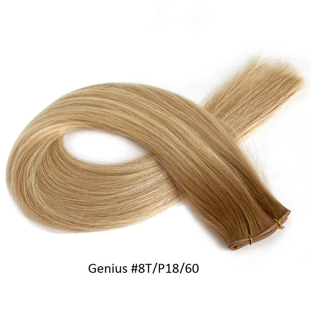 Genius Weft Hair Extensions- Blonde Extension Remy Hair #8T/P18/60 /| Hairperfecto