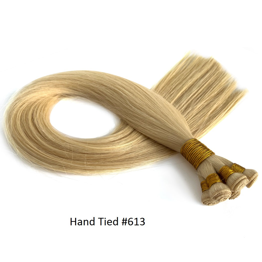 Hand-Tied WeftHair Extensions Dark Brown #613  Remy Hair | Hairperfecto