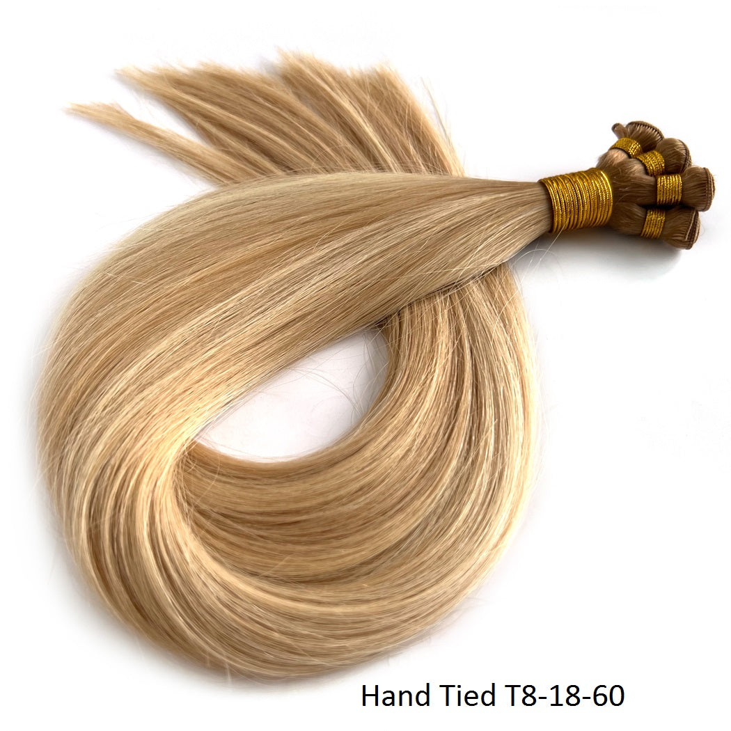 Wefts Hair Extensions #T8-18-60 Hand-Tied Hair Weft | Hairperfecto